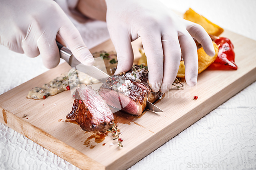 Image of Chef in restaurant kitchen