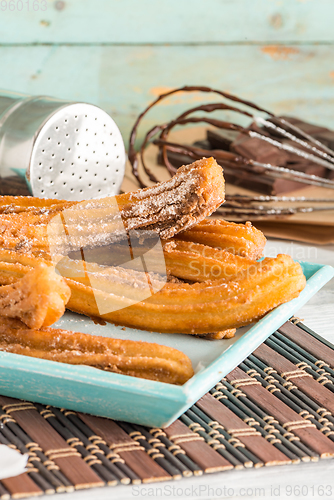 Image of Traditional churros with hot chocolate 