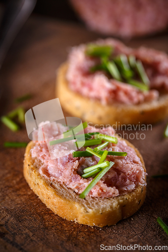 Image of Bruschetta with Tea sausage