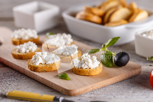 Image of Bruschetta with cottage cheese