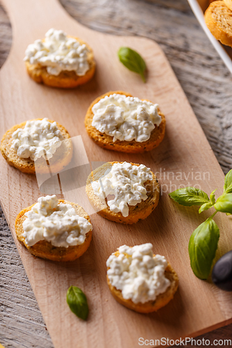 Image of Bruschetta sandwich with cottage cheese