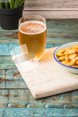 Image of Tasty lupins and glass of beer