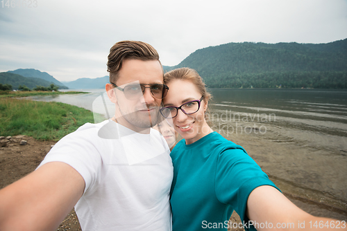 Image of Selfie of family on the Teletskoye lake