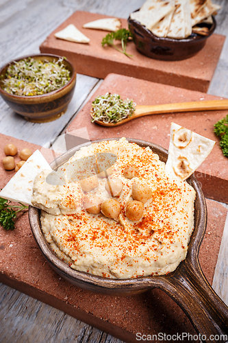 Image of Hummus seasoned with paprika