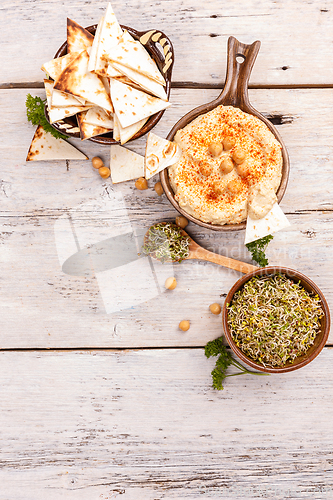 Image of Hummus, mashed chickpeas