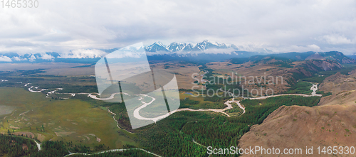 Image of Panorama of Kurai steppe and Chuya river