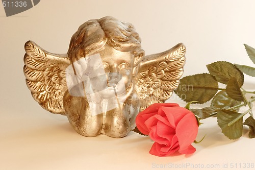 Image of Cupid with rose