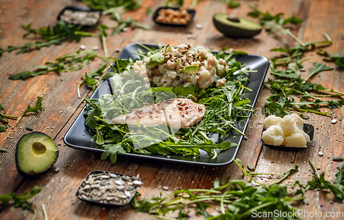 Image of Cauliflower salad with roasted chicken breast