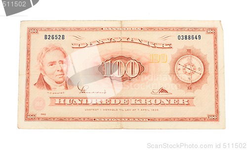 Image of One hundred kroner, old dansih money