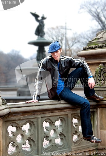 Image of Handsome man on railing