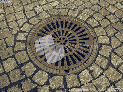 Image of Vintage looking Manhole detail