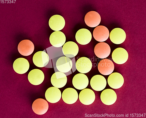 Image of several types of multicolored pills