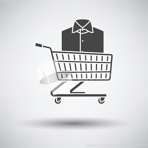 Image of Shopping Cart With Clothes (Shirt) Icon