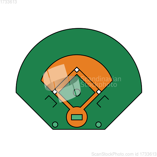 Image of Baseball Field Aerial View Icon