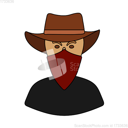 Image of Cowboy With A Scarf On Face Icon