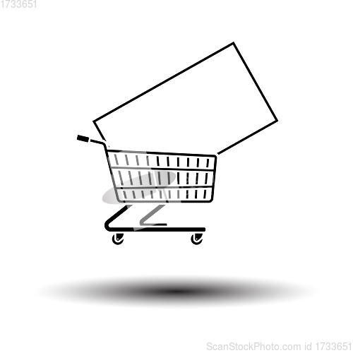 Image of Shopping Cart With TV Icon