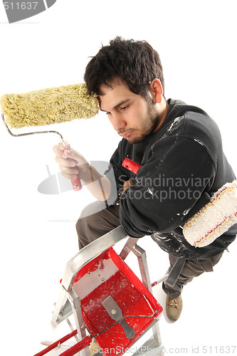 Image of house painter thinking