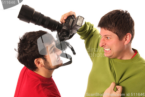 Image of photographers fighting