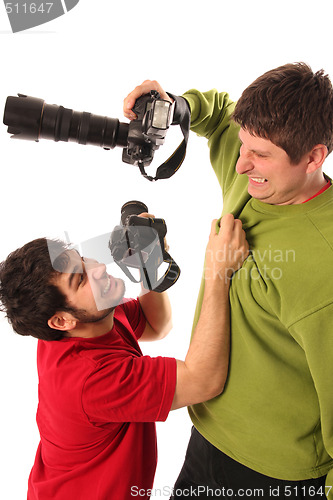 Image of photographer fighting