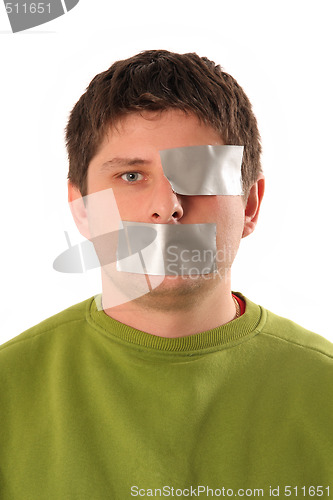 Image of guys with adhesive tape 