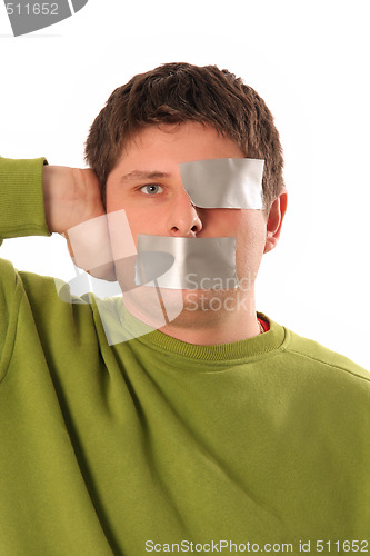 Image of guys with adhesive tape