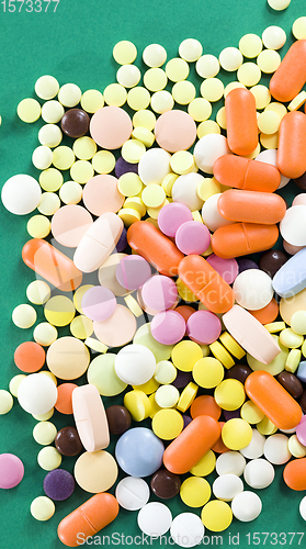 Image of several types of multicolored pills