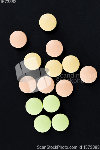 Image of a group of multicolored tablets