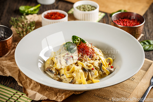 Image of Pasta fettuccine with mushrooms