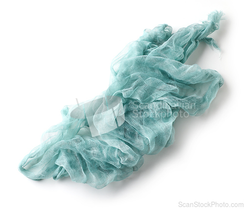 Image of blue crumpled cotton napkin