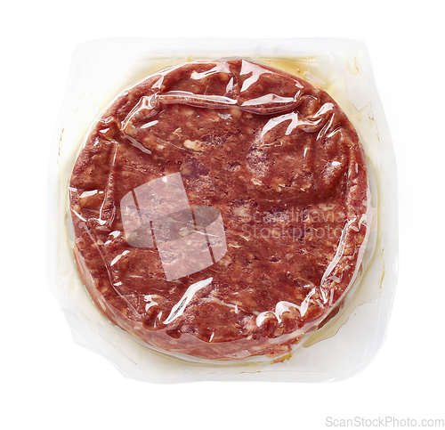 Image of burger meat on white background