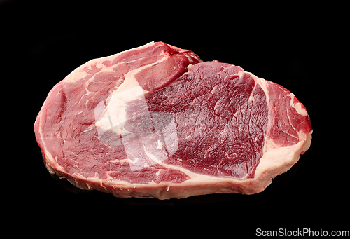 Image of fresh raw beef antrecote steak