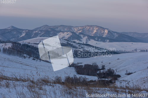 Image of Altai mountains winte road