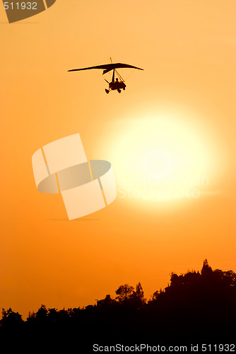 Image of Microlight at sunset