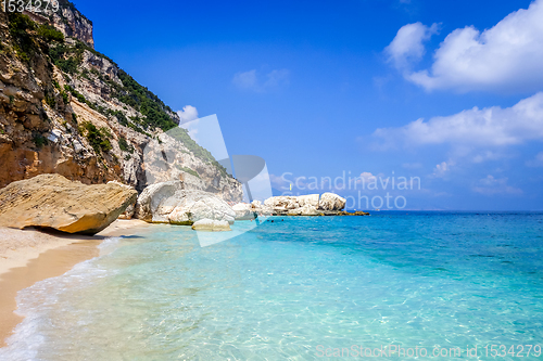 Image of Cala Mariolu beach in Orosei Golf, Sardinia, Italy