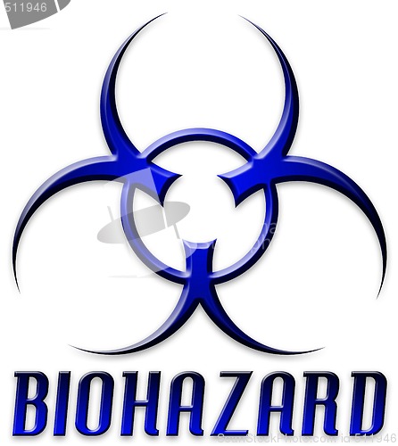 Image of Beveled Red Biohazard Logo