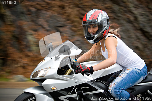 Image of Blonde Biker Girl