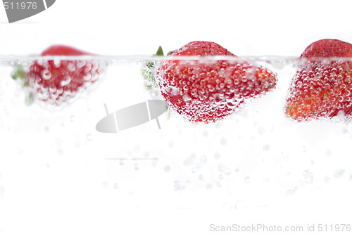 Image of Fresh Strawberries in Water