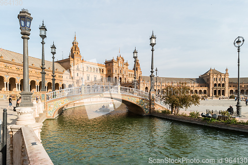 Image of A view of Plaza de Espana, in Seville, Spain