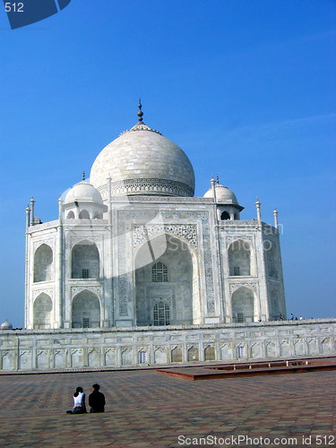 Image of People and the Taj Mahal. Agra. India