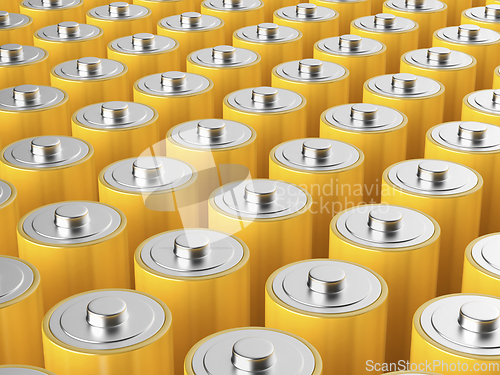 Image of Yellow AA size batteries