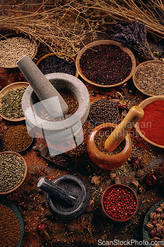 Image of Spices in mortar