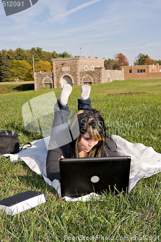 Image of Girl Using a Laptop