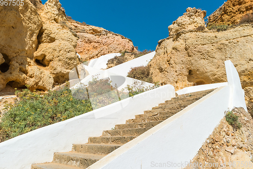 Image of Stairs to a pool of natural sea water