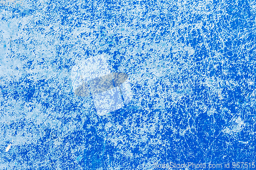 Image of Texture of old blue cracked paint on plastic