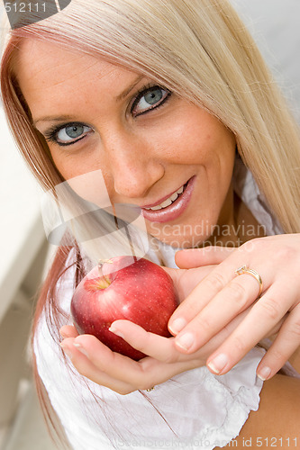 Image of Woman and Apple