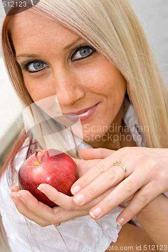 Image of Woman and Apple