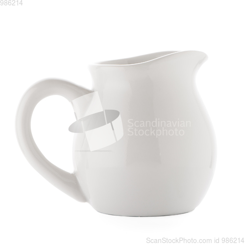 Image of White ceramic pitcher