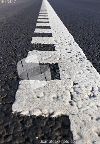 Image of white road markings