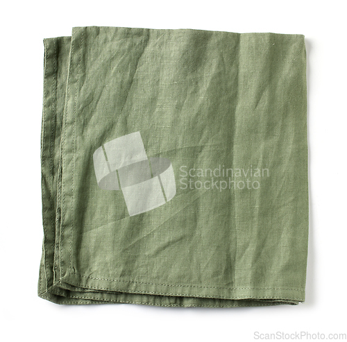 Image of green folded cotton napkin