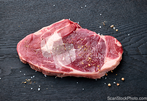 Image of fresh raw beef entrecote steak